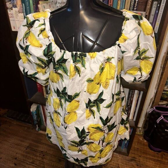 Code X Mode luxe lemon print kidcore puffy mini dress - Picture 2 of 3